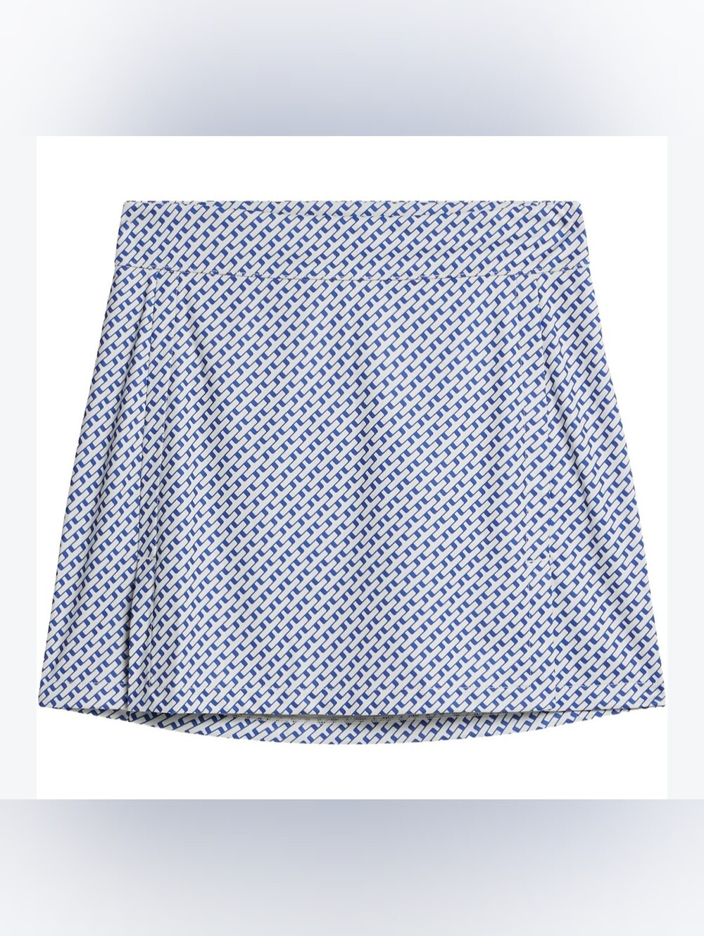 J.Lindeberg White and Blue Geometric Mini Skirt